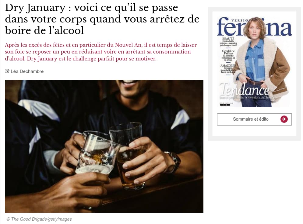 Santé et dry january, femina