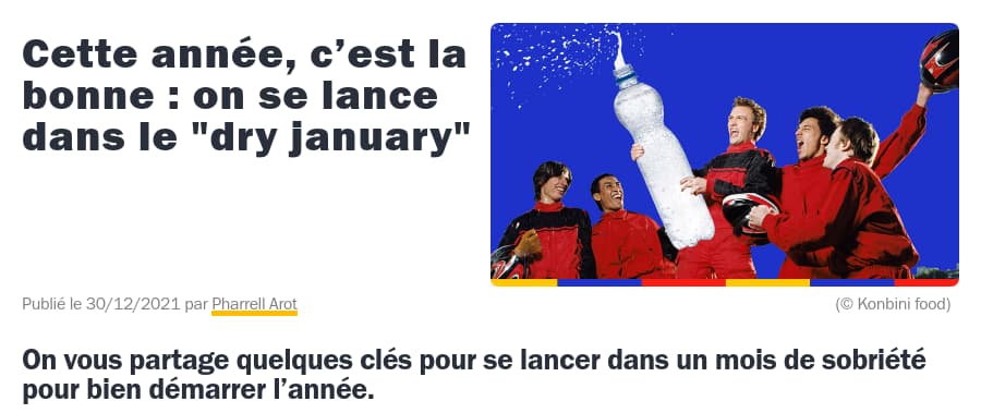 L'année pour commencer le dry january