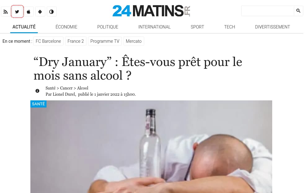 Mois sans alcool se lancer, 24 Matins